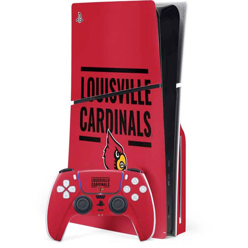 University of Louisville Cardinals Striped PlayStation PS5 Skins